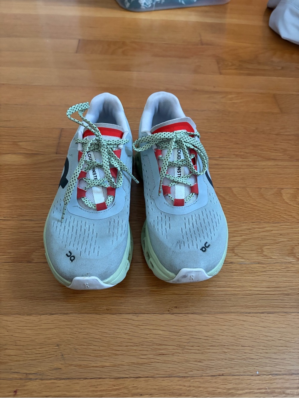 On Running Women's Light Blue Sneakers with Mint Green and Red Accents